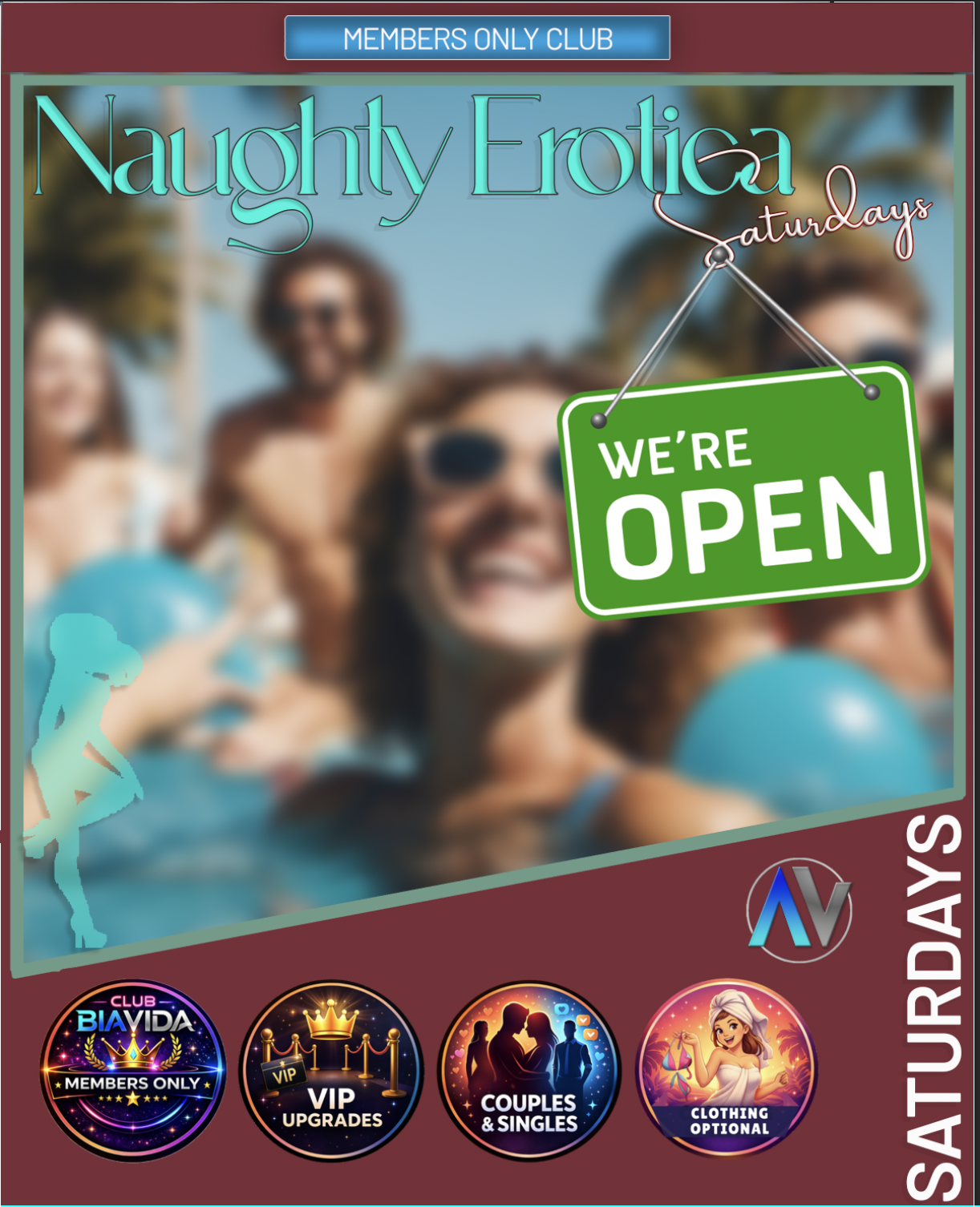 Naughty Erotica Saturdays Flyer