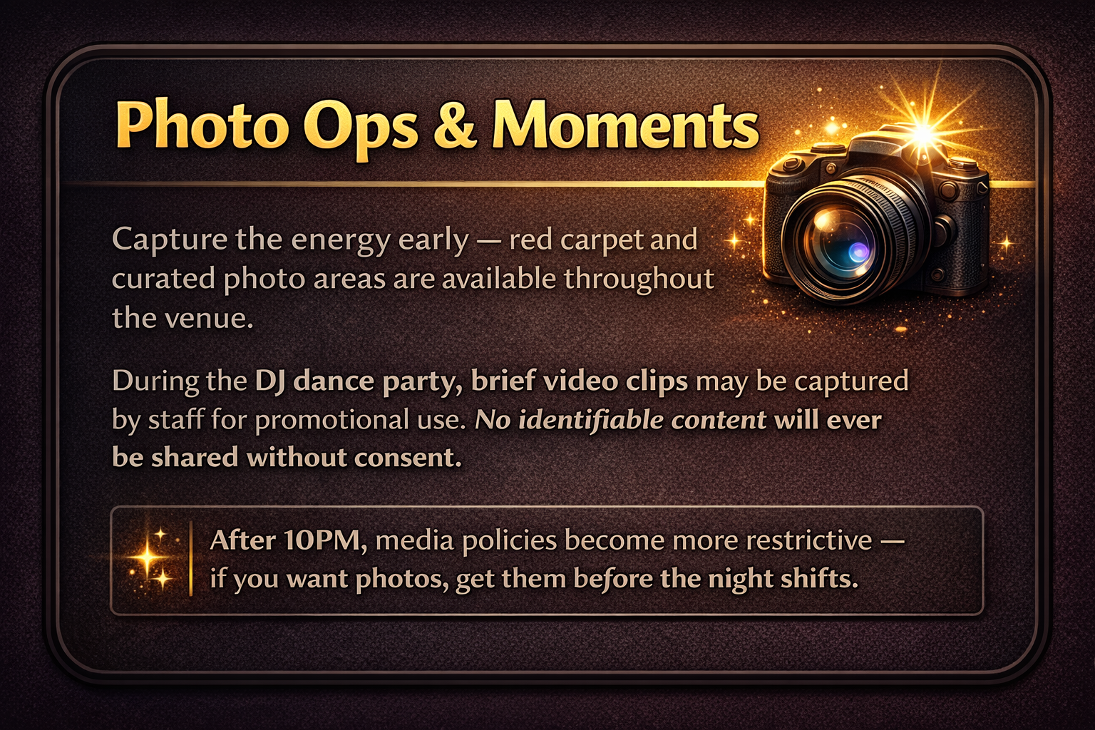 Photo and video policy