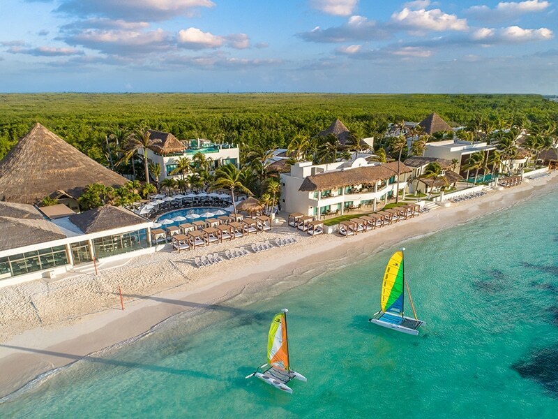 Aerial view of the beachfront