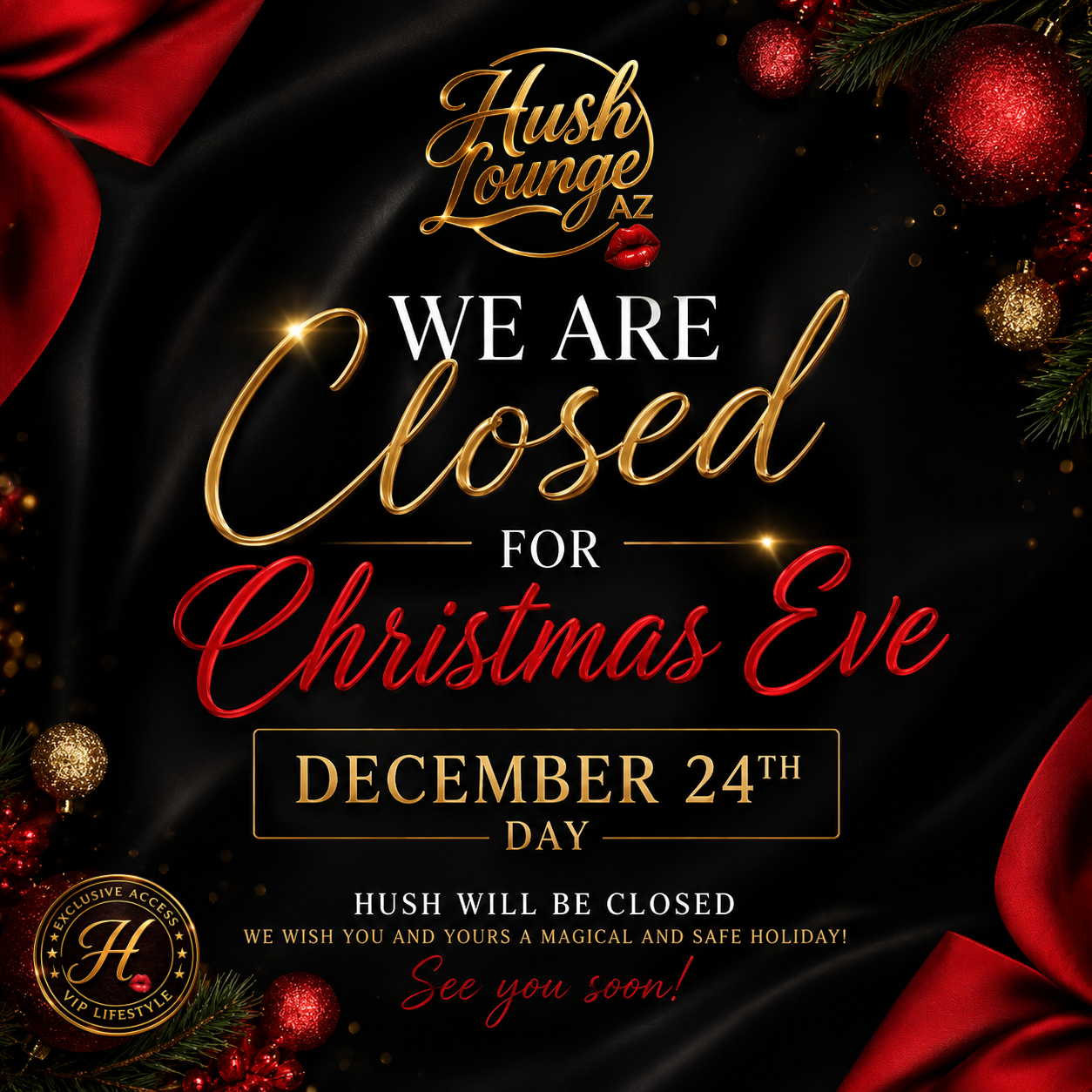 Hush Christmas Eve Holiday Message