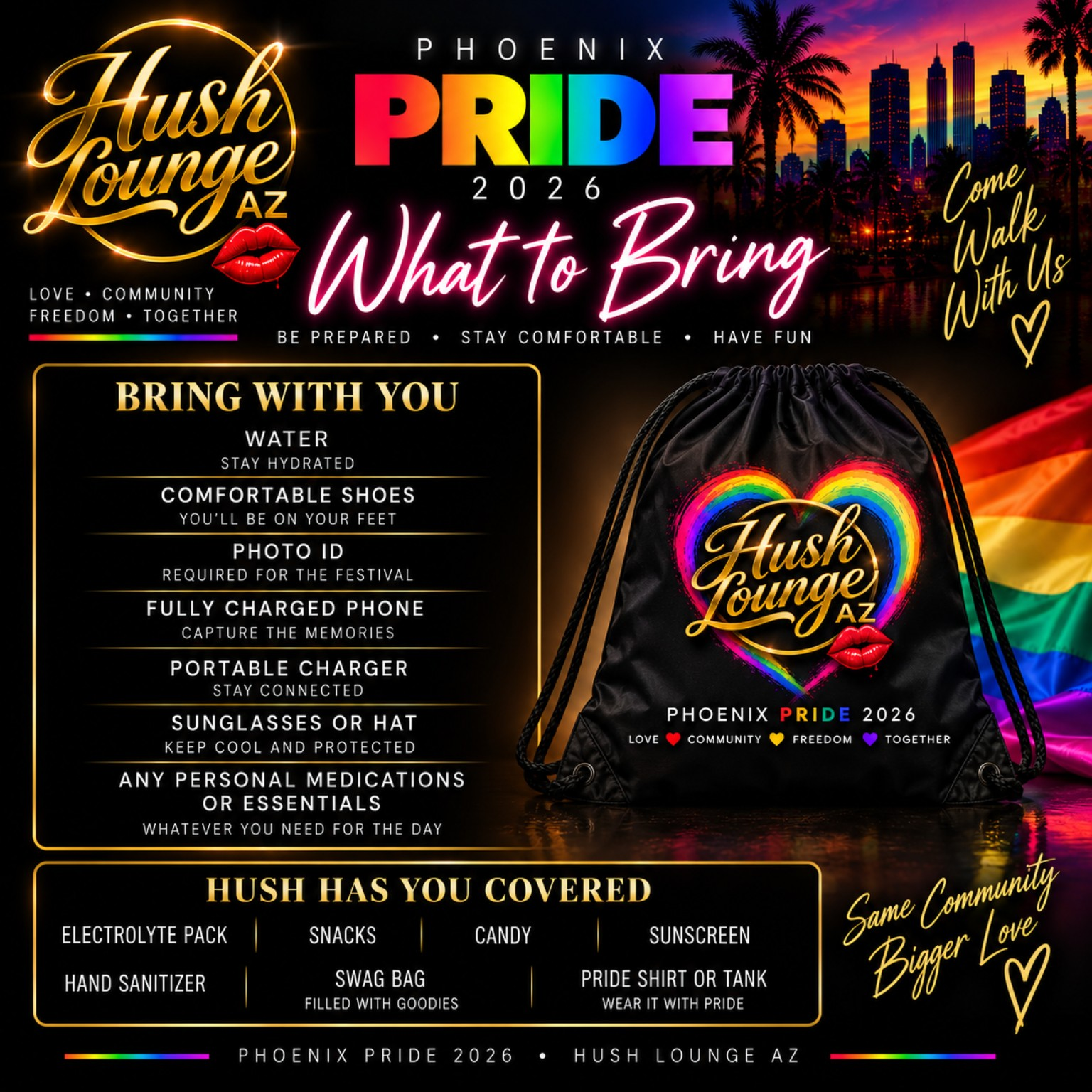 What to Bring to Phoenix Pride with Hush