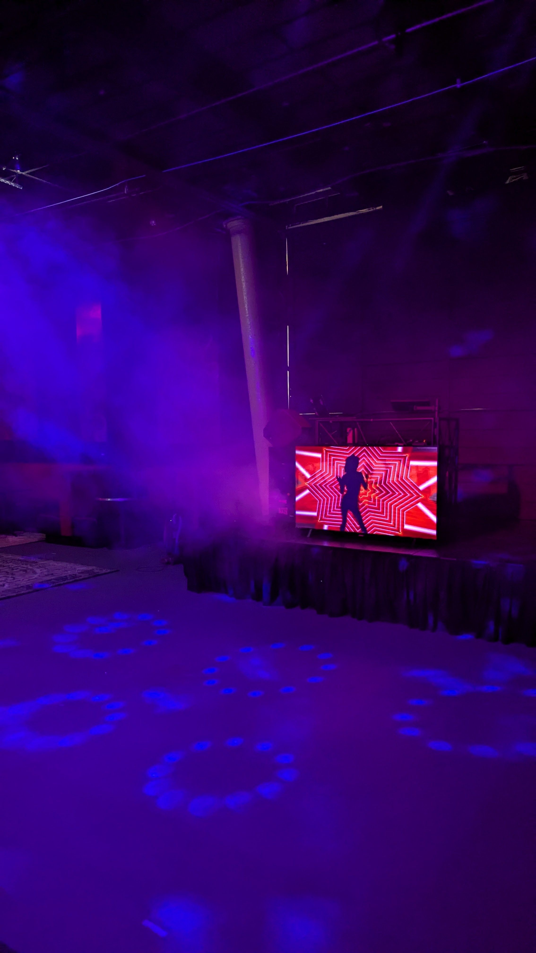 Colored lighting on The Shop dance floor